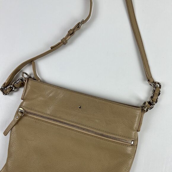 KATE SPADE Leather Crossbody Purse Cobble Hill Tenley Handbag Tan Minimalist - Picture 4 of 16